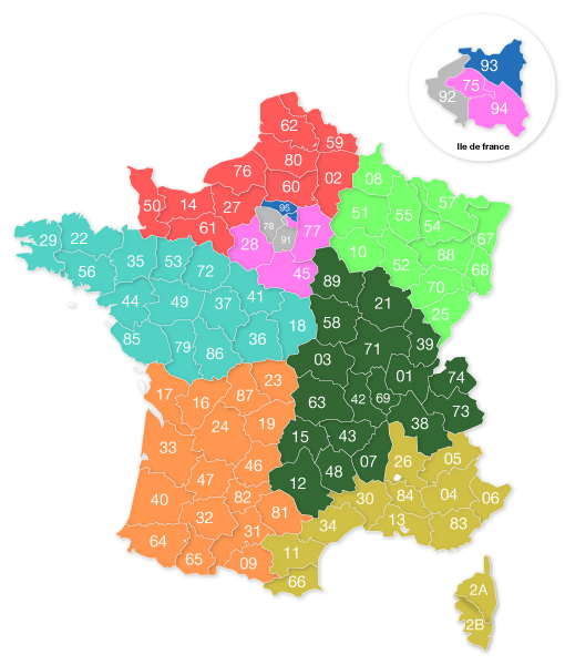 Carte des commerciaux dani alu en France métropolitaine